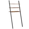 étagère échelle, 3-niveau sur le rangement des toilettes, 26.4'' étagères de stand de fleurs de la plante industrielle, Rack de rangement penchée à la salle de bain, Buanderie, cadre métallique, marron rustique