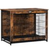 Gabbia per cani xxl, cuccia per cani di grandi dimensioni, mobili per animali domestici in legno con divisore vassoio estraibile, Uso domestico e indoor, Tavolo da estremità laterale moderno a doppia porte per cane medio/grande/piccolo, marrone rustico