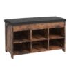 Shoe Storage Bench with Padded Cushion, Entryway Bench with Flip-Open Storage Box, Cubbie Shoe Cabinet with 6 Compartments, Shoe Rack for Entrance, Corridor, Living Room, Bedroom