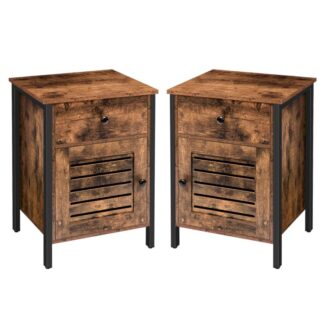 Стіл ліжка з ящиком 45 x 35 x 61 CM Slatted Door спальня промисловий дизайн 2