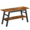 Entryway Bench, Industrial Shoe Rack Bench, Bench Seat for Hallway, Bed End Bench for Bedroom, Rustic Brown and Black