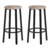 ensemble de tabourets de bar 2, tabourets de bar à petit-déjeuner de cuisine, une paire de tabourets de bar, tabourets de cuisine, Chaises de restauration pour comptoir de cuisine, industriel, pour le bar de jardin à la maison, gris et noir