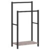 portava asciugamano autoportante, 2 Porta della scala coperta di livello per bagno, 16.5" l x 9.4" W x 31.5" H, porta coperte, Essiccazione industriale e rastrelliere con scaffale, metallo, Greige e nero