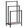 Rack asciugamano autoportante, 3 Porta della scala coperta di livello per bagno, 16.9" l x 11" W x 31.9" H, portacoperte in metallo, Essiccazione industriale e rastrelliere con scaffale, Greige e nero