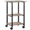 support d'imprimante, 3-Tier Industrial Under Desk Imprimante Cart avec étagère, Rack de stockage mobile sur les roues pour la maison, bureau, gris et noir