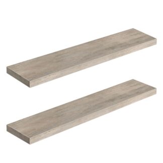 étagères flottantes, Ensemble de plate-forme murale de 2, 39.4 étagère suspendue avec des supports invisibles, pour salle de bain, chambre à coucher, toilettes, cuisine, bureau, décor de salon, gris