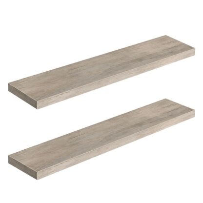 étagères flottantes, Ensemble de plate-forme murale de 2, 39.4 étagère suspendue avec des supports invisibles, pour salle de bain, chambre à coucher, toilettes, cuisine, bureau, décor de salon, gris