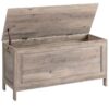 Cassapanca, Organizer per scatole di giocattoli retrò con cerniera di sicurezza, Robusta panca portaoggetti da ingresso, Mobili in stile effetto legno, Montaggio semplice, Grigio