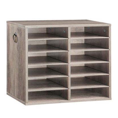 Organisateur de littérature en bois, 12-trieur de fichiers à fente, trieur de courrier amovible, boîte aux lettres de classe, organisateur de courrier, Organisateur de stockage en papier, pour ses fonctions, étude, Salle de classe, gris