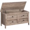 Toy Chest, 39.4'' Toy Box with Safety Hinge, Storage Chest, Storage Bench, Wooden Toy Storage Organizer, Drawer-Like Decoration, for Living Room, Bedroom, Entryway, Greige