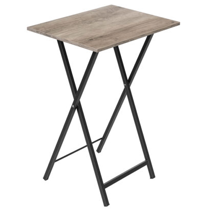 Tavolo TV pieghevole, Vassoio TV, Tavolo snack stabile per piccoli spazi, Tavolino da divano portatile, Facile assemblaggio e conservazione, Ideale per spuntini e pasti in soggiorno, Grigio e Nero