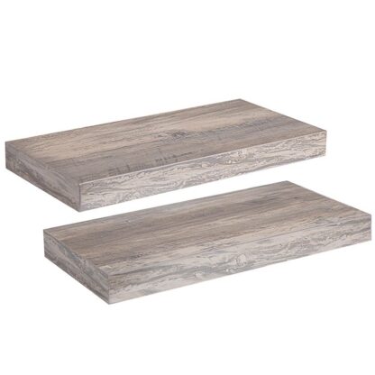 prateleiras flutuantes, Conjunto de prateleira de parede de 2, 15.7 prateleira pendurada com suportes invisíveis, para banheiro, quarto, banheiro, cozinha, escritório, Decoração da sala de estar, Grair