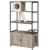 Boîtier de litière pour chats et arbre de chat détachable, Grands meubles de bac à litière cachés avec bols de nourriture, Tour pour chat avec griffoir, Tapis en peluche, 31.4" Lx17,7" W x 55,5" H, Grège,