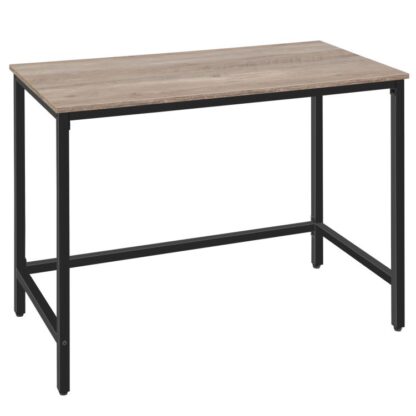scrivania del computer, scrivania industriale, semplice workstation di studio per uffici per ufficio a casa, STURDy Metal Frame, Assemblaggio facile, grigio e nero