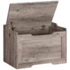 coffre de rangement, Banc de stockage avec charnière de sécurité, organisateur de stockage rétro, avec 60 coffre de stockage CM, enceinte sur le dessus, soutien 100 kilos, banc de chaussures d'entrée, assemblage facile, Grille