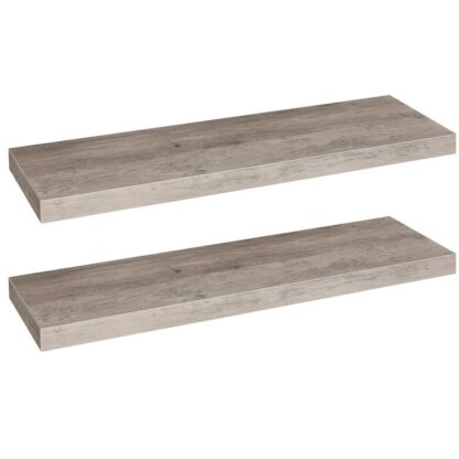 schwiewend Regaler, Wand Regal Set vun 2, 31.5 Zoll hänkt Regal mat onsichtbar Klammeren, Fir d'Buedzëmmer, Schlofkummer, Toilette, Kichen, Büro, Wunnzëmmer Decor, Grafkéng