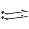 wall-mounted clothes rack, set of 2 pipe clothes rack, 29.7 inches, iron pipe clothes hanging bar, heavy duty garment bars, multi-purpose hanging rods for closet storage, black