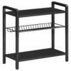 3-organizzatore di rack per spezie di livello, taccuino da cucina, rack di archiviazione da bancone con scaffale a maglie inclinate, Scaffale dell'organizzatore di armadi per cucina, ufficio, sala studio, nero