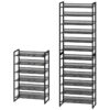 12-Tier Shoe Rack, Shoe Storage Organizer for Closet, 6-Tier Stackable Shoes Shelf Set of 2, Holds 36-50 Pairs, Narrow and Tall Shelves for Entryway, Hallway, Garage, Black