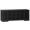 Shoe Bench, 18 Cubbies Shoe Storage Bench, Multifunctional Shoe Cubby, Long Entryway Bench, Adjustable Shelves, for Bedroom, Mudroom, Hallway, Closet, Black