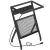 Side Table, Z-Shaped End Table with Charging Station, Modern TV Tray Table with Magazine Rack, Tempered Glass Small Coffee Table for Small Space, Bedroom, Office, Living Room, Black