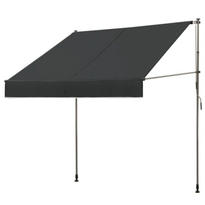 Sorcóir dall le crank 246 x 132 x 210-300 cm (L x W x H), Marcas, Ceannbhrat láimhe Inghnóthaithe, UV, Ghrian, Aimsirdhíonach, Gan Druileáil, Ar dhath an ghualaigh