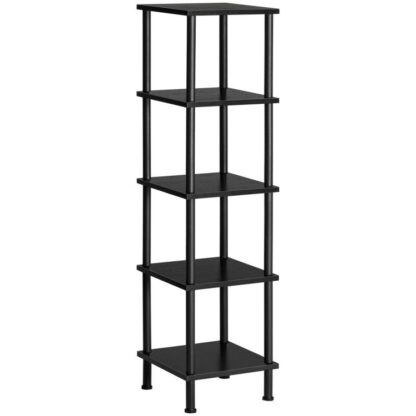 5-supporto per scaffali d'angolo di livello, scaffale di visualizzazione a rack quadrata angolare, supporto per impianti di portapacchi alti, libreria d'angolo per piccoli spazi, soggiorno, ufficio a casa, cucina, nero