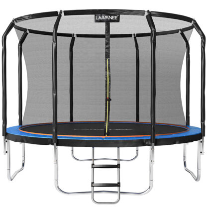 Outdoor Garden Tranpoline, Entersheemer 305 cm, mat Sécherheetsnetz, Steder, Schützend Këssen, Iwwerdeckt Posts, Fitness Equipement, Sécher, Kanner,
