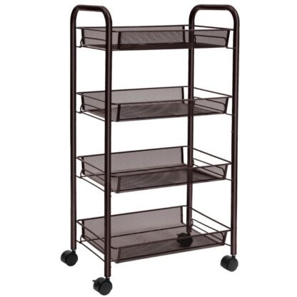 cart rollta, 4-Cart fóntais stórála sreinge mogalra sraithe, cart ilfheidhmeach le 4 ciseáin sreinge inchoigeartaithe agus rothaí faoi ghlas, Éasca le teacht le chéile, Don Bhaile, cistine, oifig, dasta
