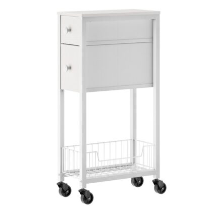 distributeur de papier hygiénique, meuble de rangement pour salle de bain, Petite armoire de rangement de salle de bain, armoire de rangement en papier toilette, Porte-toilette avec tiroir, pour les petits espaces, blanc