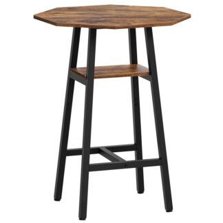 Sort barbord, Metal lille pubbord, Ottekantet tællerhøjde cocktailbord med robust metalstøtte til stue, Spisestue, Hjemmebar, Cafe