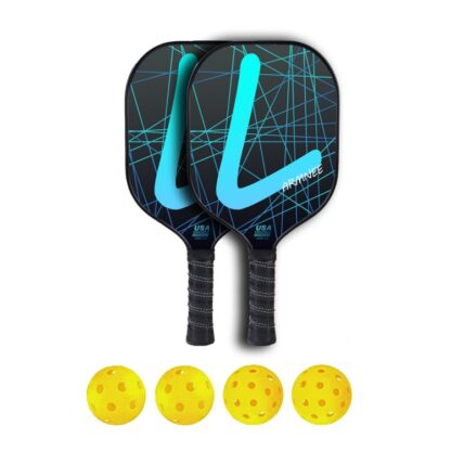 Pickleball pádla, USAPA schválená sada pickleball 2, Povrch z uhlíkových vláken, Polypropylenové voštinové jádro, Ultra polstrovaná rukojeť, 4 Koule, Nesení tašky, Vnitřní a venkovní