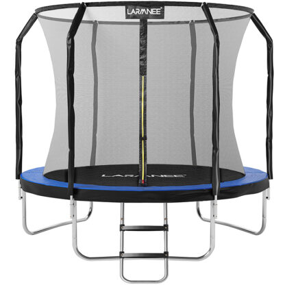 Outdoor Garden Tranpoline, Diameter 244 cm, with Safety Net, Ladder, Protective Cushion, Covered Posts, Fitness Equipment, Safe, Adult Children,