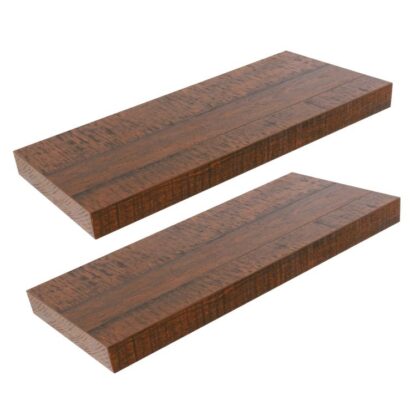 floating shelves, wall shelf set of 2, 23.6 inch hanging shelf with invisible brackets, for bathroom, bedroom, toilet, kitchen, office, living room decor, walnut color