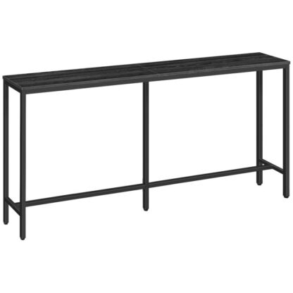 63" konsollbord, smalt sofabord, inngangsbord, Industriell sofabord, sidebord, for gangen svart