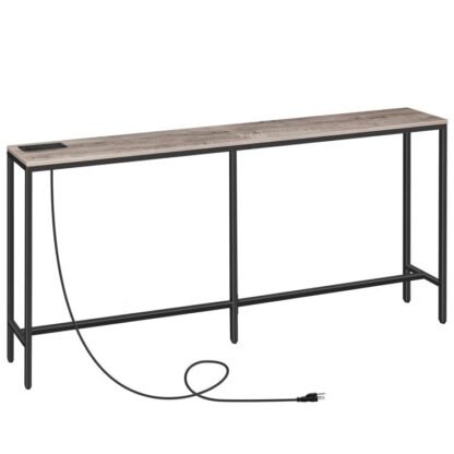 Konzolasztal -aljzattal, 70.9" Keskeny kanapéasztal, Ipari belépőasztal USB -portokkal, A kanapéasztal mögött a bejárathoz, Előszoba, Előcsarnok, Nappali, Hálószoba