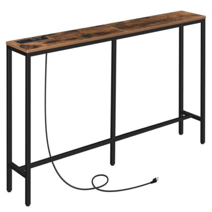 Stůl konzoly s vývodem, 47.2" Úzký rozkládací stolek, Stolek průmyslového vchodu s porty USB, Za gaučovým stolem pro vchod, Chodba, Foyer, Obývací pokoj, Ložnice