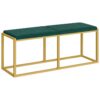 47.2 Banco en pulgadas, Banco de comedor, Banco dorado, Banco de entrada, Sostiene 440 libras, Durable y estable, para vestidor, Cocina, Sala de estar, Verde y oro