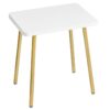 Small Side Table, Accent Table End Table for Small Spaces, Modern Minimalism Nightstand Beside Table for Living Room, Bedroom, Balcony, Easy Assembly, Gold and White