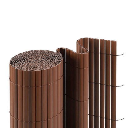 PVC Fence, 1 X 5 M, Balkon için Takviye Çıtaları ve Kablo Bağları ile Hava Koşullarına Dayanıklı PVC Gizlilik Ekranı, Veranda, Bahçe, Kahverengi