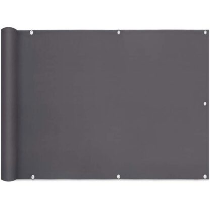 Brise-vue opaque pour balcon 75 incógnita 600 CM PES UV Protection y Windbreaker con sujetadores de cables, ?Iletas de aluminio y cordón antracita