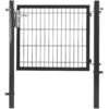 Garden Gate, Zinc Plated Steel Fence Doors, Gate, 106 x 95 cm (W x H), with Handle, Lock, Keys, with Hinges, Easy to Install, Grey
