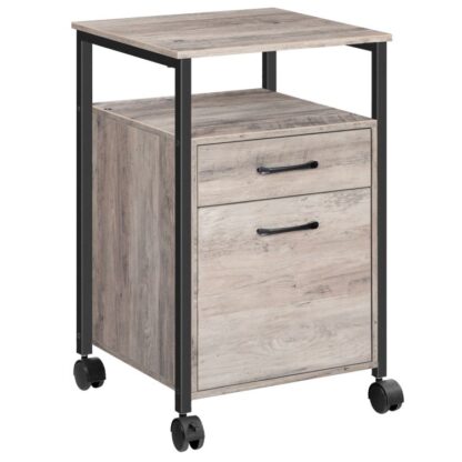 rolling file cabinet, mobile office filing cabinet with 2 drawers, vertical wooden file cabinet on wheels for a4, letter size documents, hanging file folders, greige
