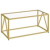 Tavolino in vetro, Tavolini da caffè dorati per soggiorno, 1 Tavolo centrale livello, Ripiano aperto, Moderno, per Appartamento, Ufficio, 39.4 x 19.7 X 17.7 Pollici, Montaggio semplice, D'oro