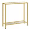 Console Table, 2-Tier Entryway Table, Tempered Glass Sofa Side Table, Simple Modern Style, for Entryway, Living Room, Foyer, Hallway, Bedroom, Gold