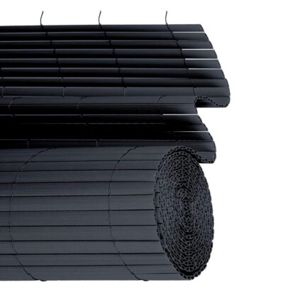 PVC Fence, 80 X 300 santimetre, PVC Gizlilik Ekranı, Balkon için hava koşullarına dayanıklı takviye çıtaları ve kablo bağları ile, Veranda, Bahçe, Koyu Gri