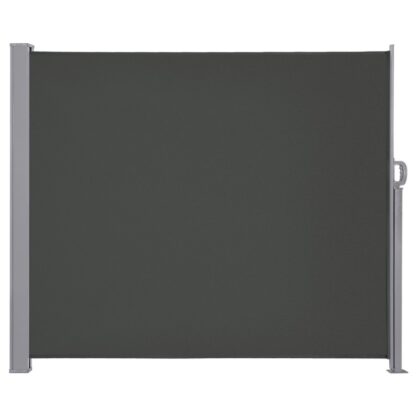 Säit gezeechent, Voll Aluminumitrame, 180 x 450 cm, Verlängeren erwuesse, Privatsphär Score, Säit Killopies, Balkonen, Paranos, Gaart, Sonneschutz, Säit blann, Däischter Grey,
