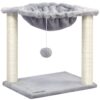 arbre à chat, petite tour de chatons, 15.7 x 11.8 x 16.5 pouces, Hamac avec Sisal Scratch Posts, meubles pour animaux de compagnie, gris clair