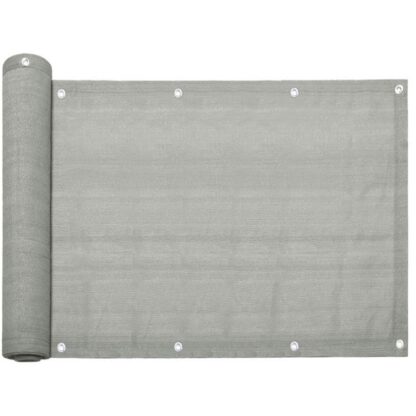Screen ochrany osobních údajů balkonu 75 x 600 CM HDPE Windproof UV UV UV záření průhledná s kabelovými vazbami a hliníkovými očními světly