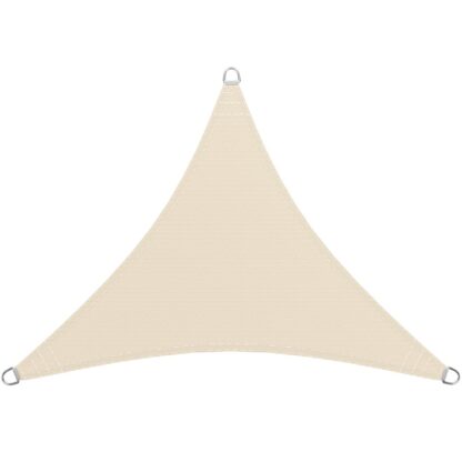 Sun Shade Sail Triangle, 10' x 10' x 10', Canopy Awning for Patio, Fabric Cloth Screen, UV Block, Windproof and Waterproof, Sturdy Pull Rings, Garden, Outdoor, Carport, Beige